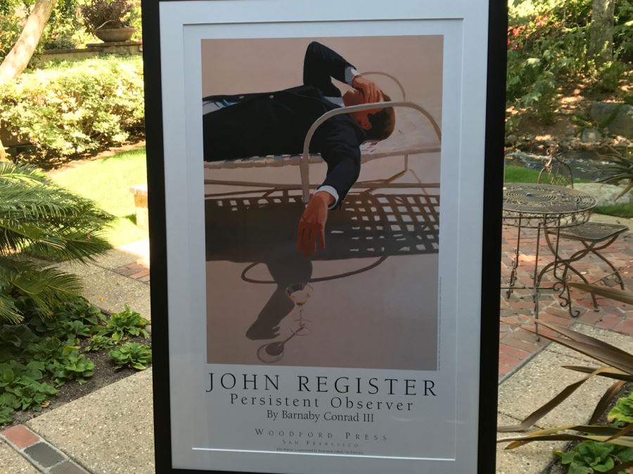 Vintage 1999 Framed Poster Of John Register Painting Titled 'Martini' By Woodford Press [Photo 2]