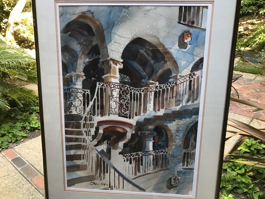 Original Watercolor Painting By Don O'Neill (1924-2007) Titled 'Rotunda VIII' Estimate $900 [Photo 4]