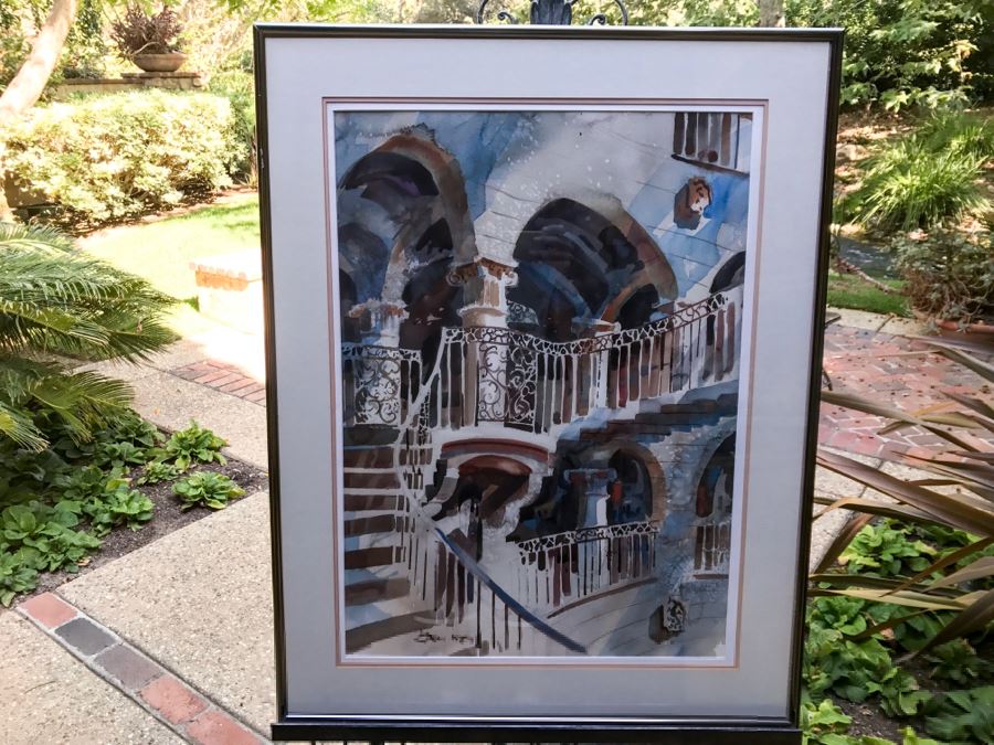 Original Watercolor Painting By Don O'Neill (1924-2007) Titled 'Rotunda VIII' Estimate $900 [Photo 2]
