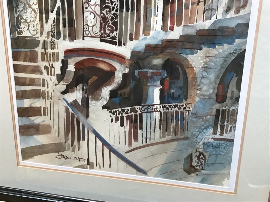 Original Watercolor Painting By Don O'Neill (1924-2007) Titled 'Rotunda VIII' Estimate $900 [Photo 7]