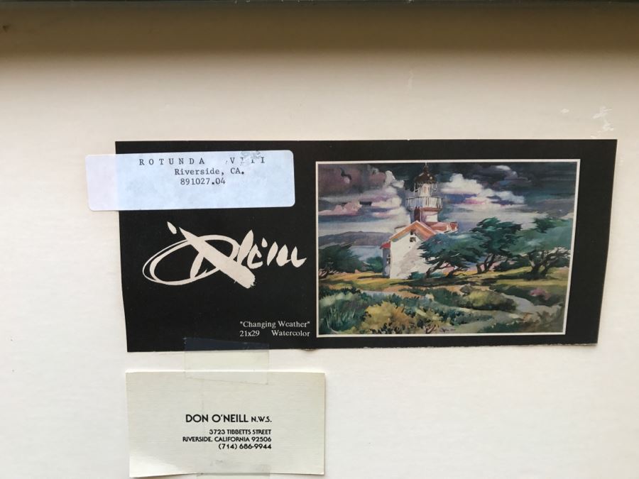 Original Watercolor Painting By Don O'Neill (1924-2007) Titled 'Rotunda VIII' Estimate $900 [Photo 13]