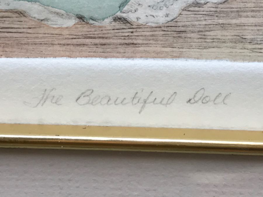 Susan Milliken Etching Of Girl With Doll Hand Signed 1 Of 1 [Photo 8]