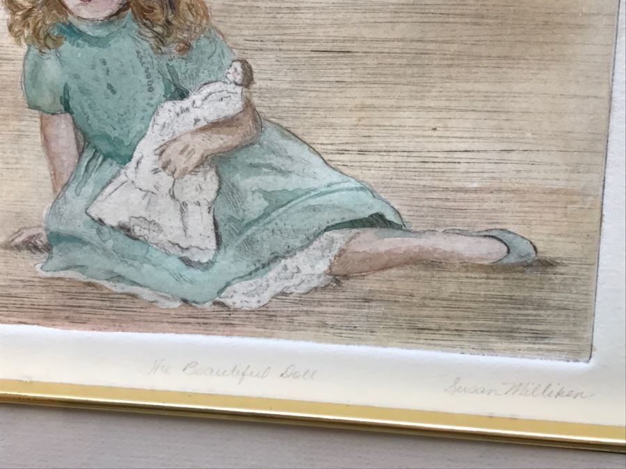 Susan Milliken Etching Of Girl With Doll Hand Signed 1 Of 1 [Photo 5]