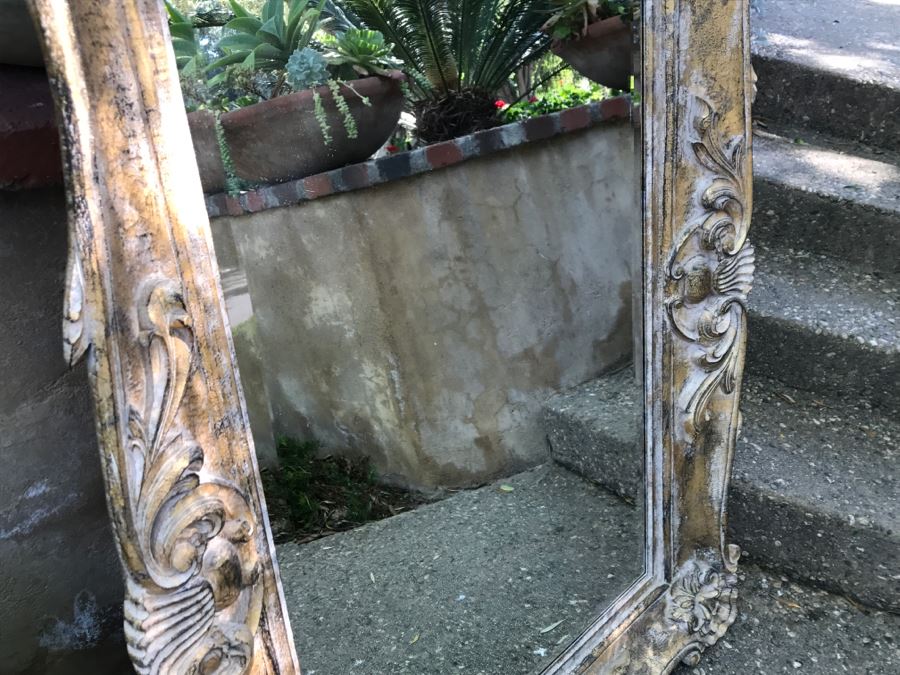 Stunning Beveled Glass Mirror With Gilded Foam Frame Lightweight For Hanging [Photo 6]