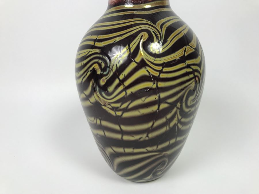Art Glass Vase Signed CJK 2009 [Photo 5]
