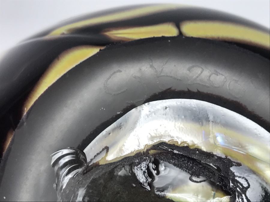 Art Glass Vase Signed CJK 2009 [Photo 8]