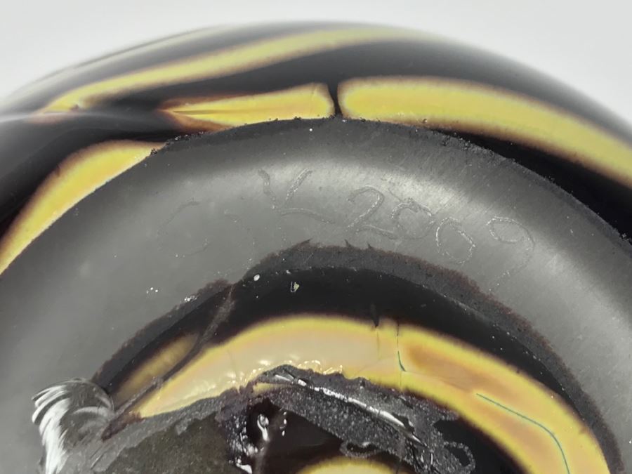 Art Glass Vase Signed CJK 2009 [Photo 9]