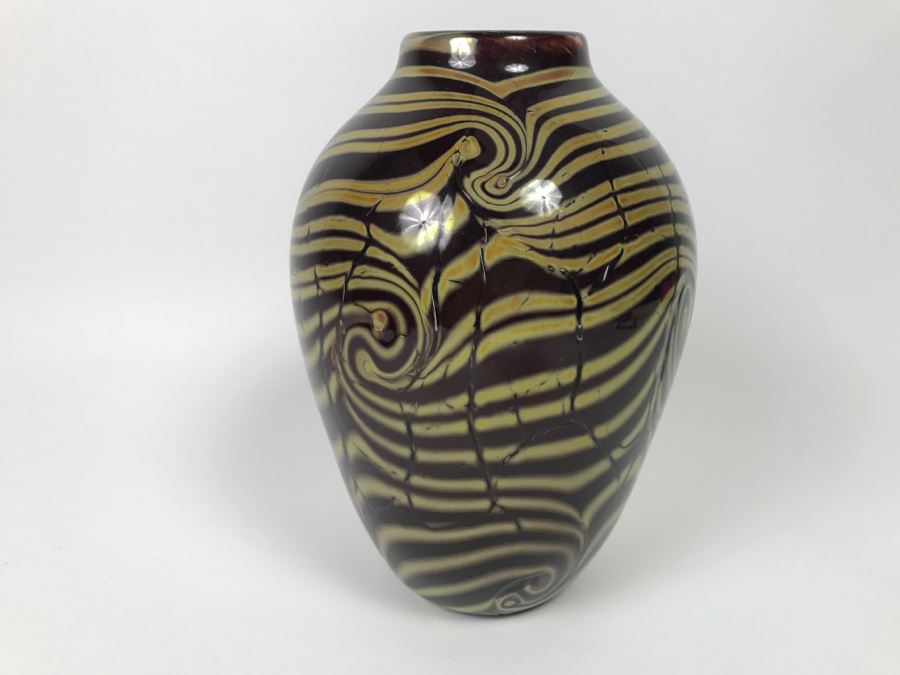 Art Glass Vase Signed CJK 2009 [Photo 7]