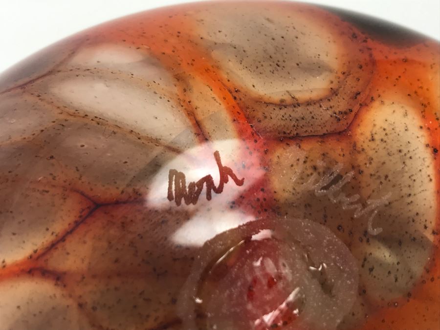 Signed Art Glass Vase Gilbert [Photo 14]