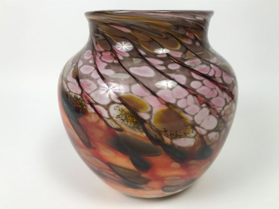 Signed Art Glass Vase Gilbert [Photo 5]