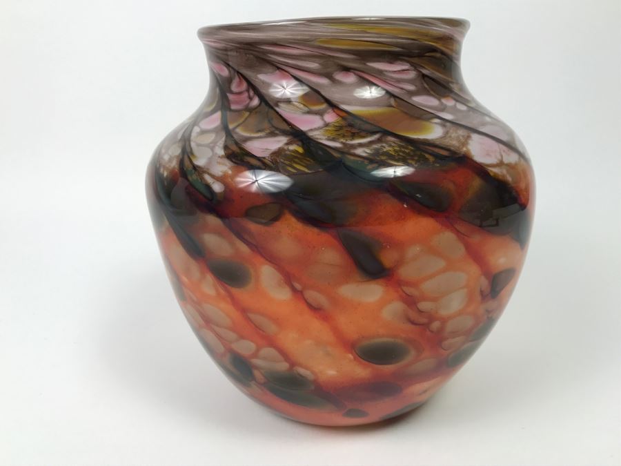 Signed Art Glass Vase Gilbert [Photo 8]