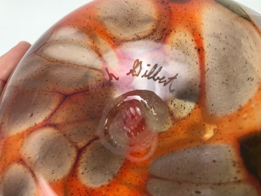 Signed Art Glass Vase Gilbert [Photo 11]