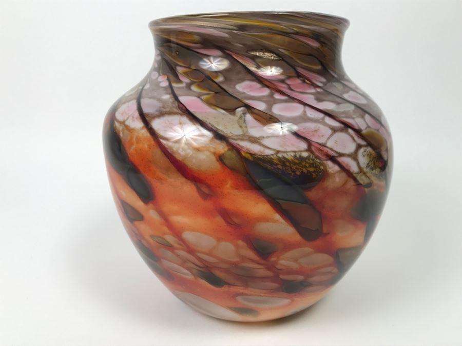 Signed Art Glass Vase Gilbert [Photo 9]