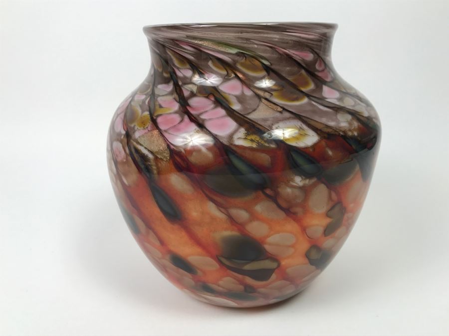 Signed Art Glass Vase Gilbert [Photo 7]