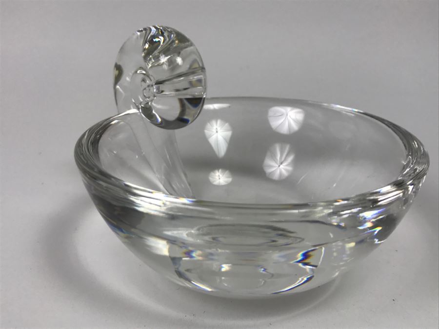Signed Stueben Art Glass Olive Dish [Photo 8]