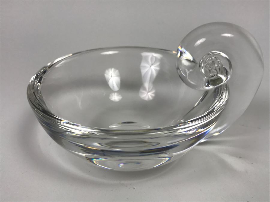 Signed Stueben Art Glass Olive Dish [Photo 5]