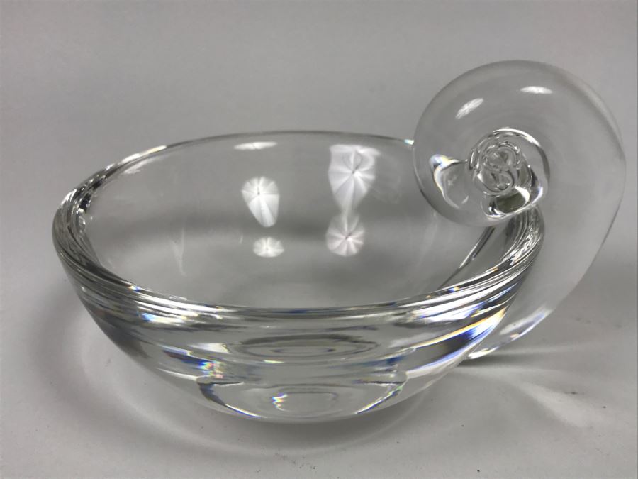 Signed Stueben Art Glass Olive Dish [Photo 6]