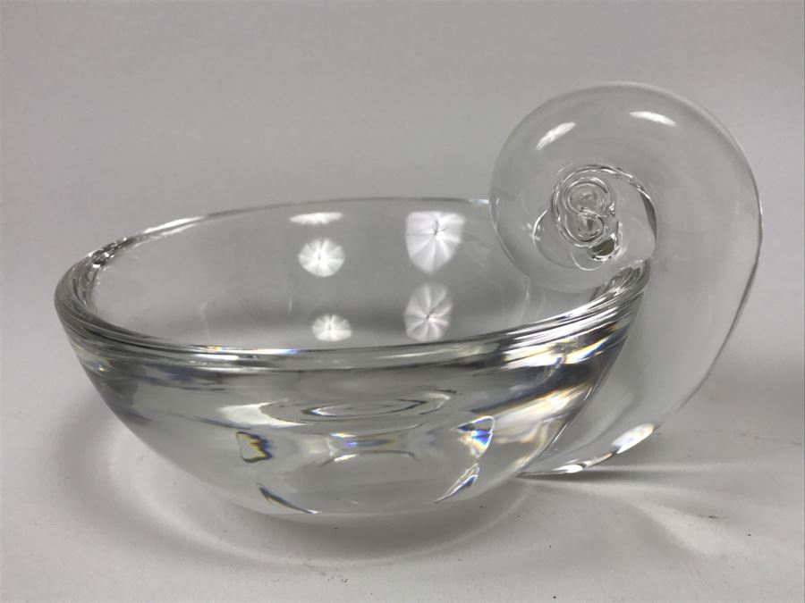 Signed Stueben Art Glass Olive Dish [Photo 7]