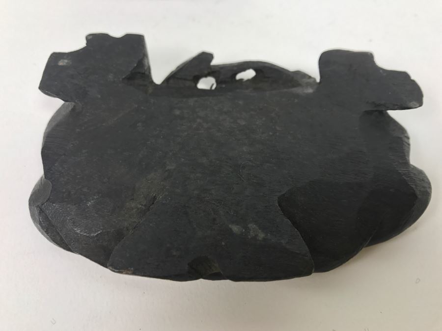 Chinese Carved Reddish Stone With Black Of Elder Fisherman With Boy On Wooden Base [Photo 35]