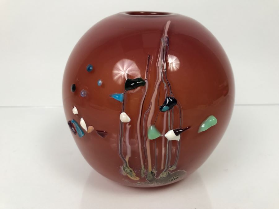 Signed M. Rhys Williams Art Glass Vase [Photo 2]