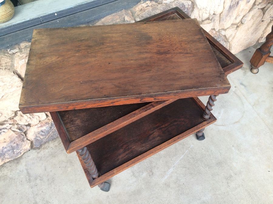 Cart on Casters with Removal Tray and Spiral Turned Legs [Photo 6]