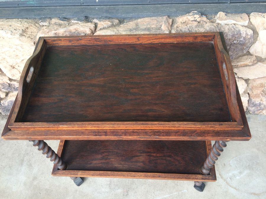 Cart on Casters with Removal Tray and Spiral Turned Legs [Photo 5]