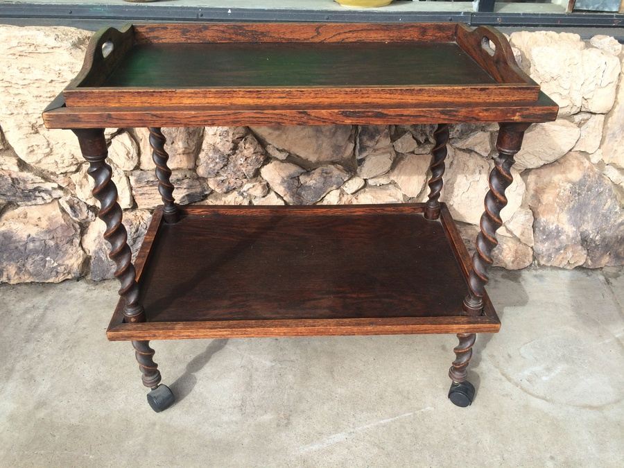 Cart on Casters with Removal Tray and Spiral Turned Legs [Photo 4]