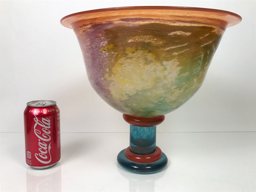 Large KOSTA BODA Swedish Art Glass Footed Bowl