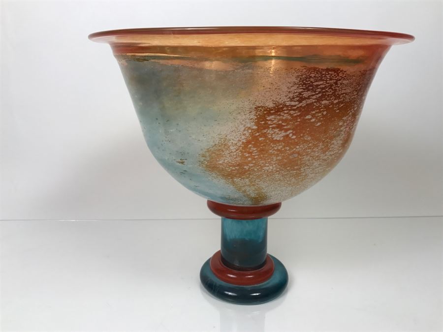 Large KOSTA BODA Swedish Art Glass Footed Bowl [Photo 8]