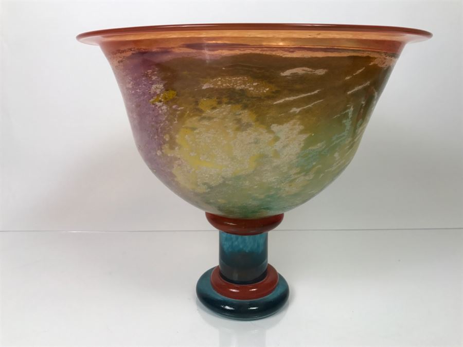 Large KOSTA BODA Swedish Art Glass Footed Bowl