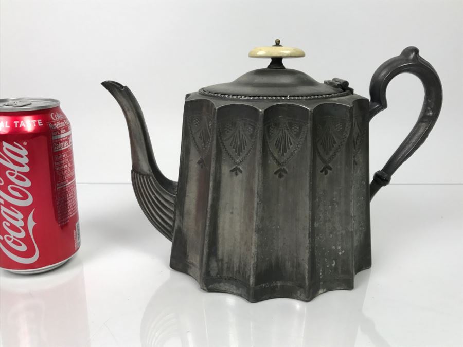 Antique 1870 EP Teapot With Chased Design By D & A [Photo 2]
