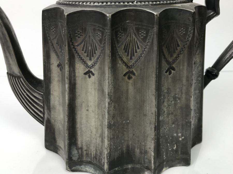 Antique 1870 EP Teapot With Chased Design By D & A [Photo 4]