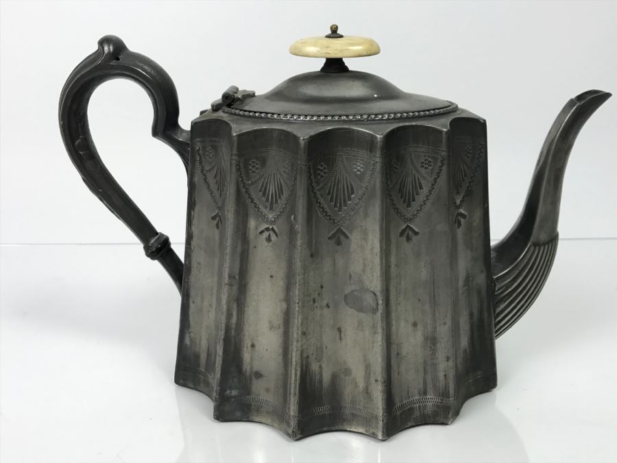 Antique 1870 EP Teapot With Chased Design By D & A [Photo 11]