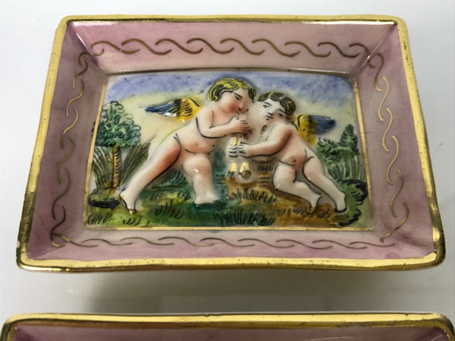 Pair Of Capodimonte Small Trays Italy [Photo 3]