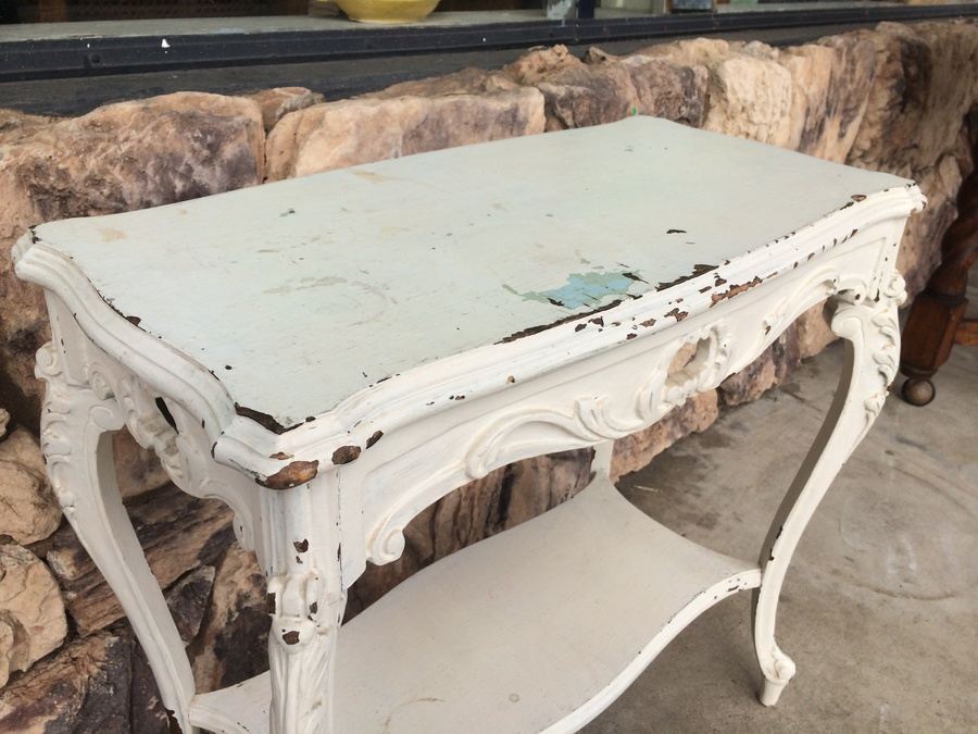 Shabby Chic French Provencial Two-Tier White Table [Photo 2]