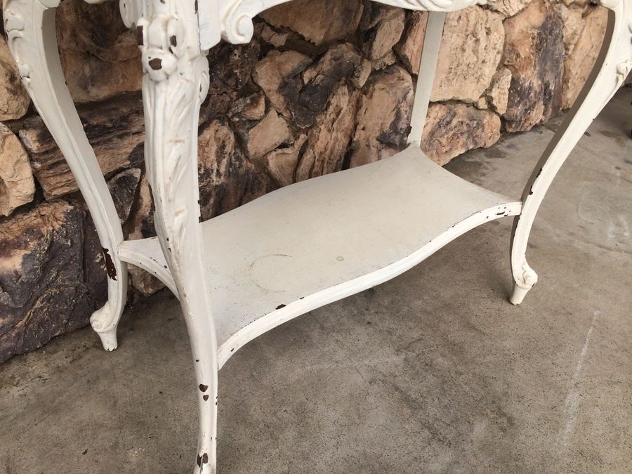 Shabby Chic French Provencial Two-Tier White Table [Photo 3]