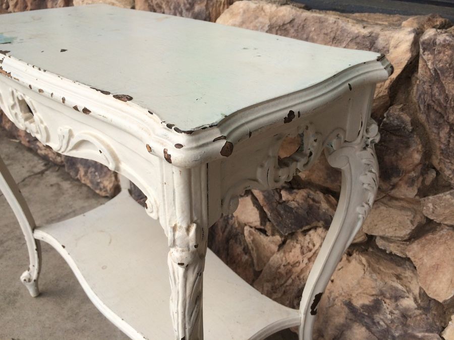 Shabby Chic French Provencial Two-Tier White Table [Photo 5]