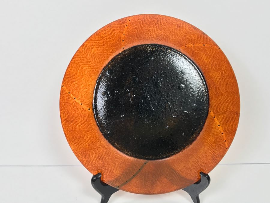 Signed Art Glass Plate With Stand [Photo 8]