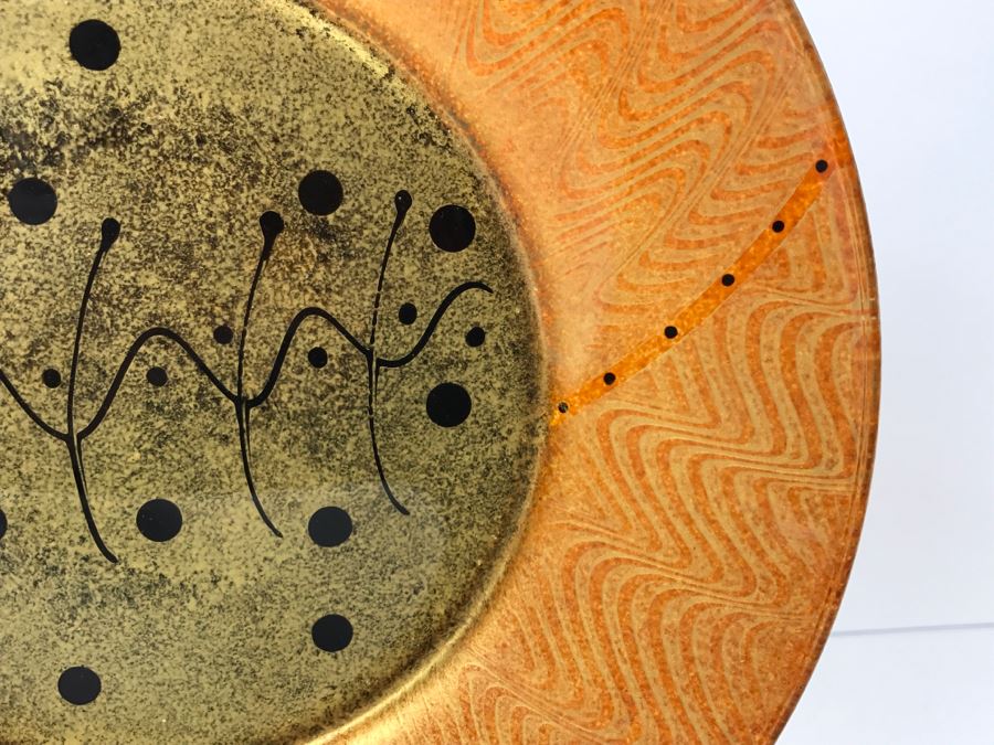 Signed Art Glass Plate With Stand [Photo 6]