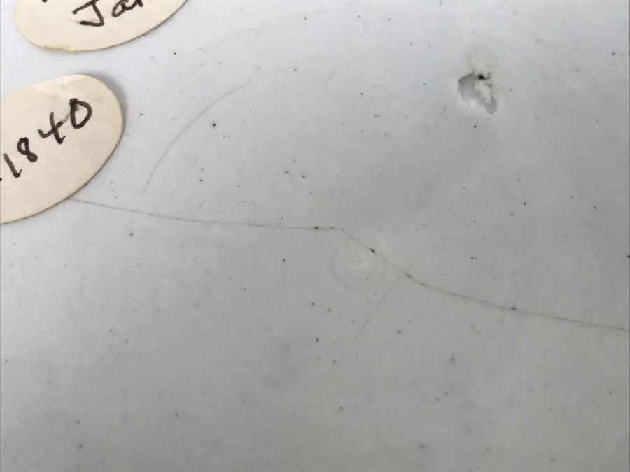 Antique 1840 Blue And White Tobacco Jar (See Hairline Crack In Bottom In Photo) [Photo 17]