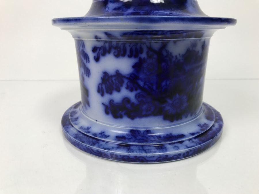 Antique 1840 Blue And White Tobacco Jar (See Hairline Crack In Bottom In Photo) [Photo 8]