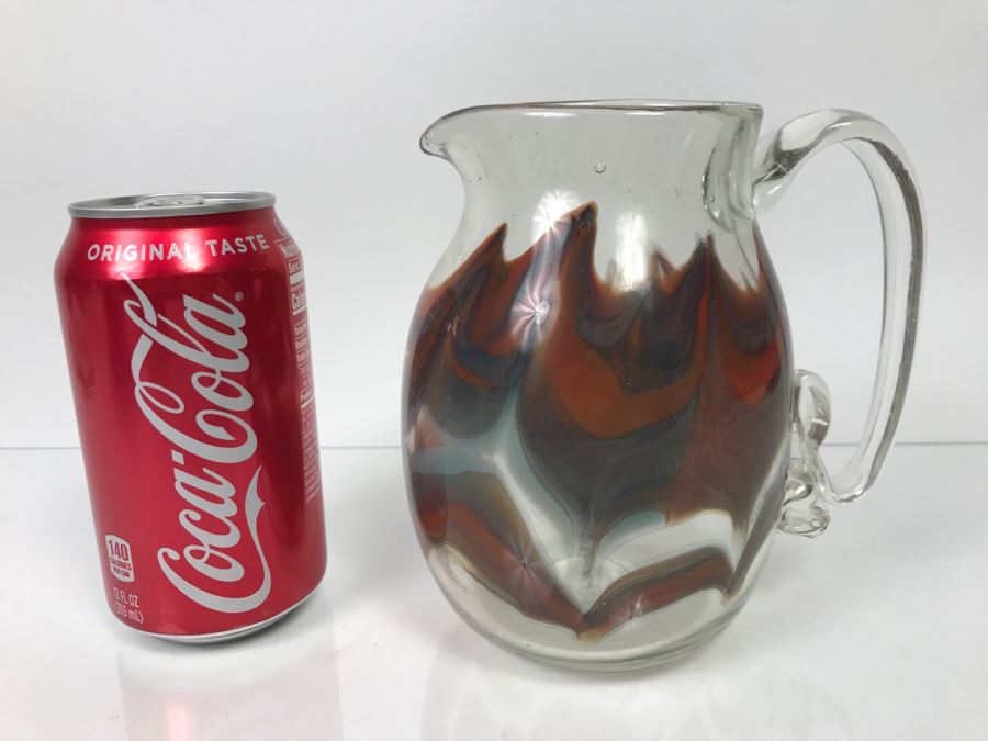 Signed M. Rhys Williams Art Glass Pitcher [Photo 2]