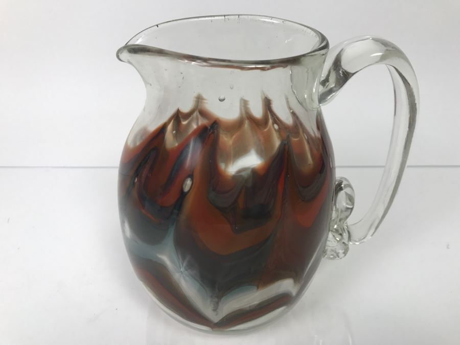 Signed M. Rhys Williams Art Glass Pitcher [Photo 4]
