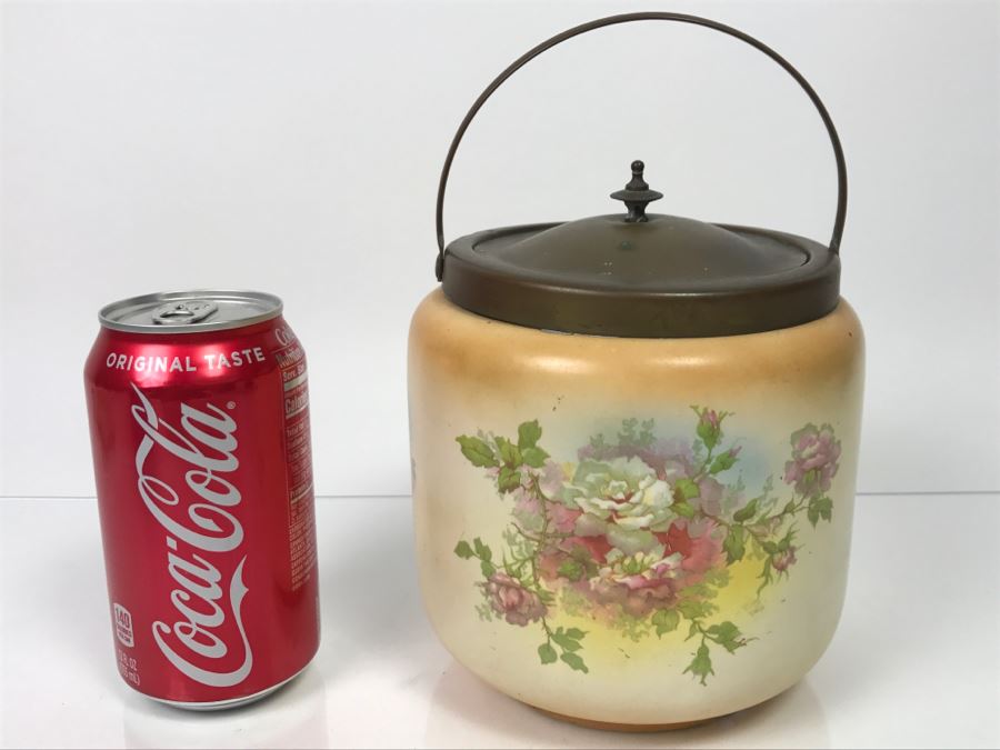 S.F. & Co England Handled Jar With Lid Compliments Of Peek. Frean & Co