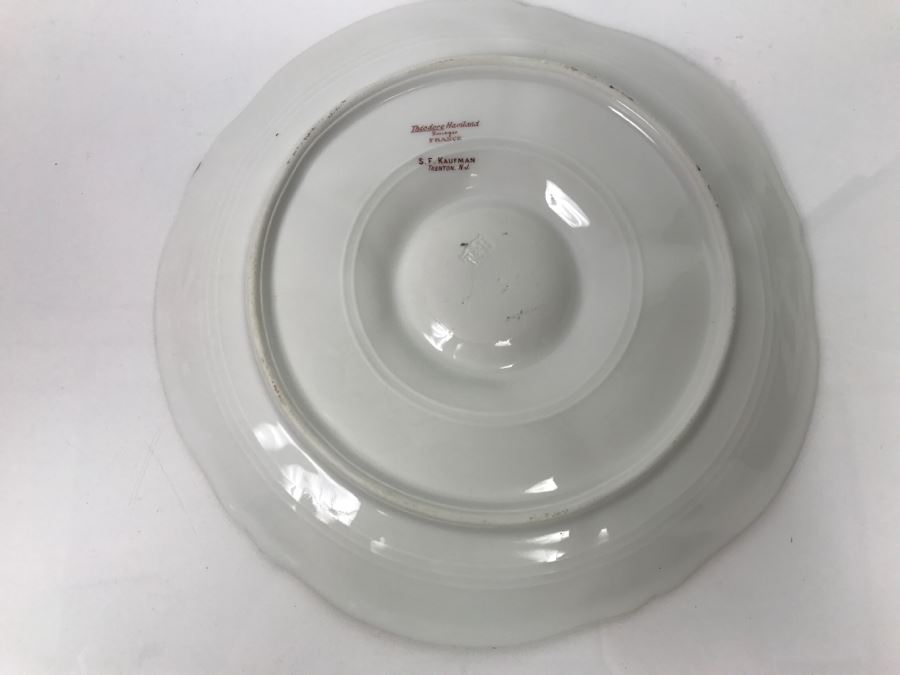 Limoges Theodore Haviland France Oyster Plate S.F. Kaufman Trenton, NJ - Note Several Small Chips On Rim [Photo 12]