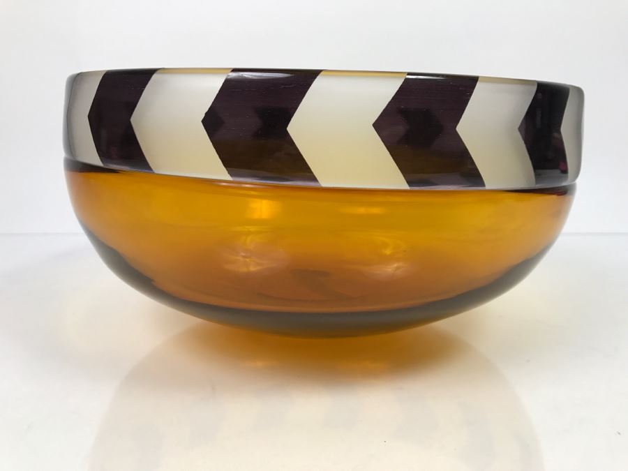 Vintage Signed 1999 Limited Edition Art Glass Bowl 137/500 BE8380 [Photo 5]