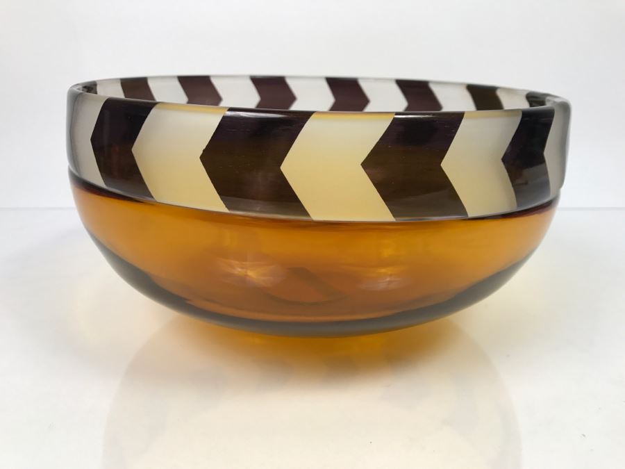 Vintage Signed 1999 Limited Edition Art Glass Bowl 137/500 BE8380 [Photo 4]