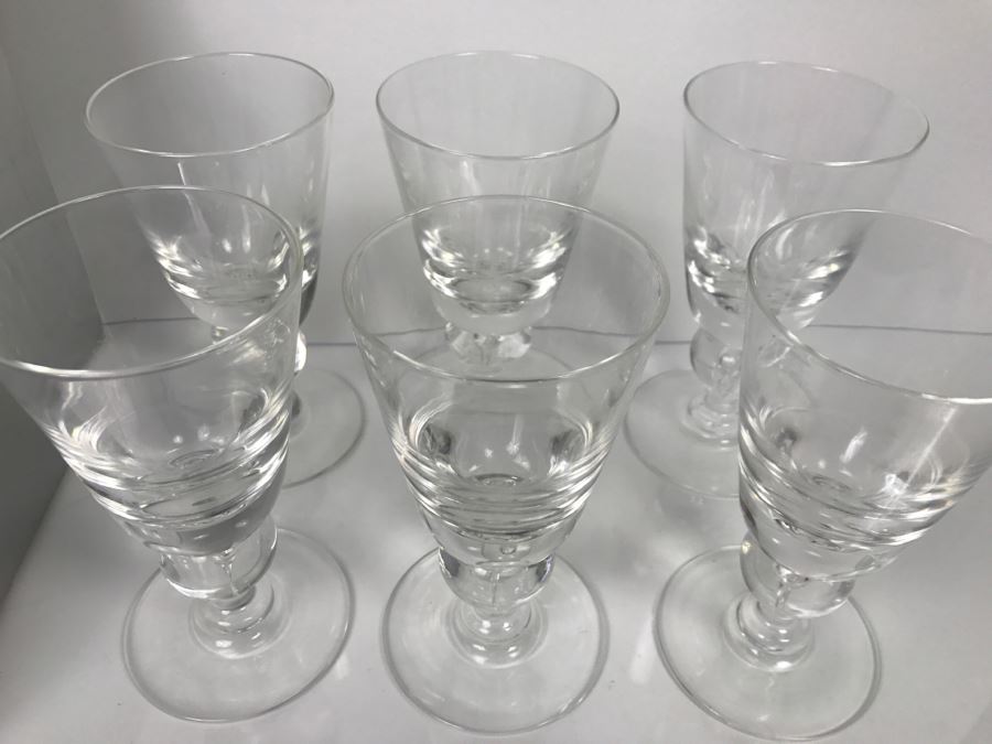Set Of (6) Steuben Glass Water Goblets With Covers And Original Box Retails For $1,200 Without Box [Photo 9]