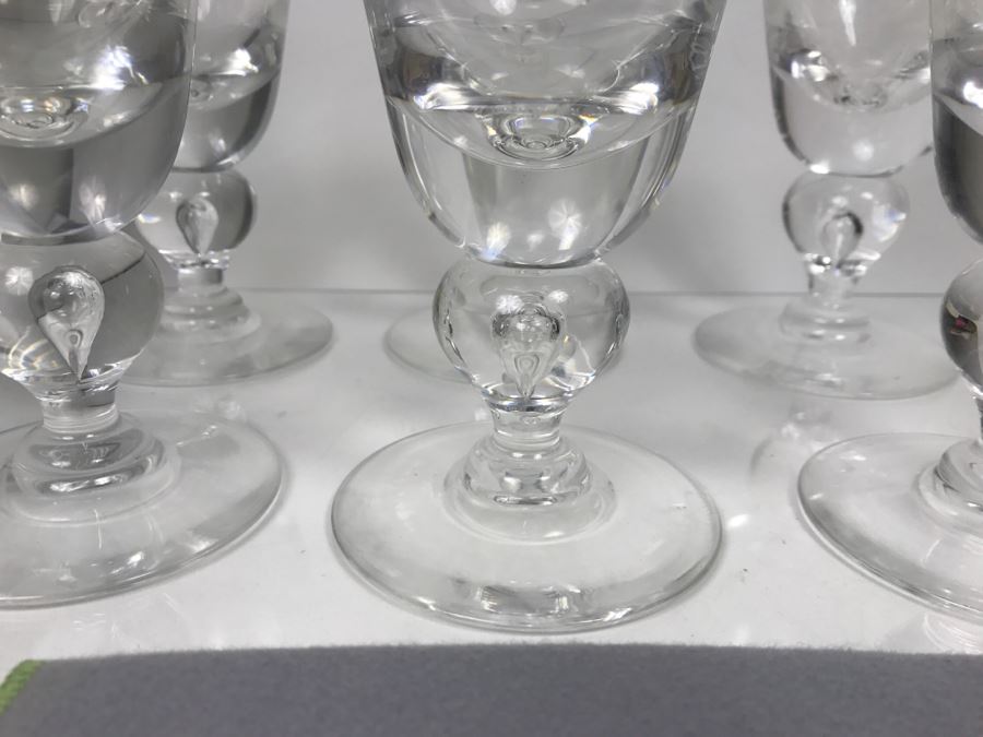 Set Of (6) Steuben Glass Water Goblets With Covers And Original Box Retails For $1,200 Without Box [Photo 10]