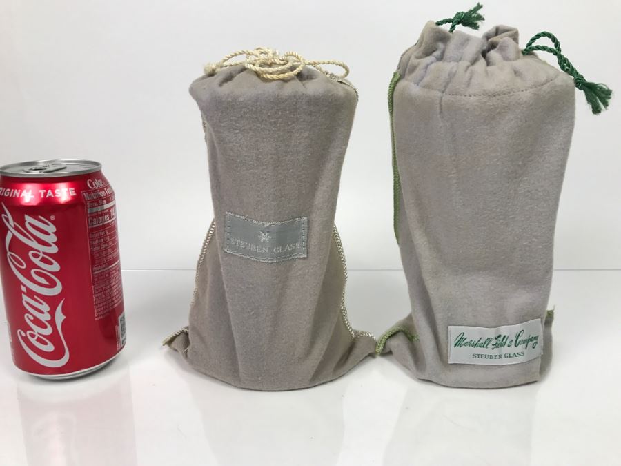 Set Of (2) Steuben Glass Water Goblets With Covers Retails For $400 [Photo 2]